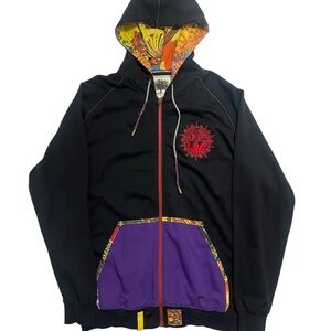Lrg Black and Purple Lightweight Hooded Jacket